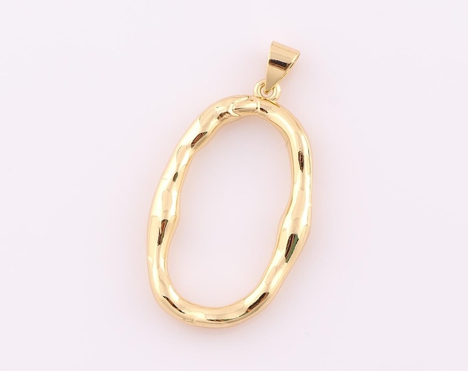 1 pcs Gold Oval Pendant,18K Gold Filled Oval Charm,Oval Charm DIY Bracelet Necklace Jewelry Making Findings Supply