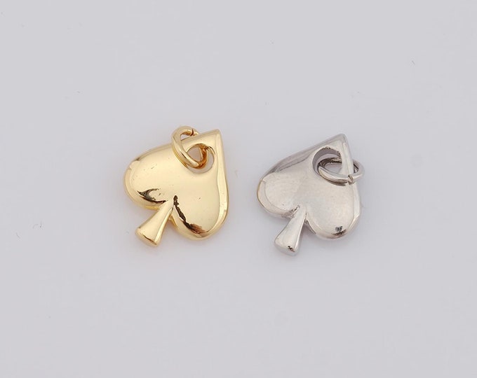 1 pcs Gold Heart Pendant,18K Gold Filled Mushroom Charm,Heart Charm DIY Bracelet Necklace Jewelry Making Findings Supply