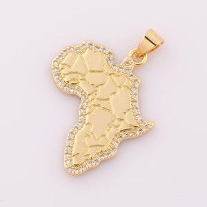 1 pcs Gold CZ Map Pendant,18K Gold Filled Map Charm,Map Charm DIY Bracelet Necklace Jewelry Making Findings Supply