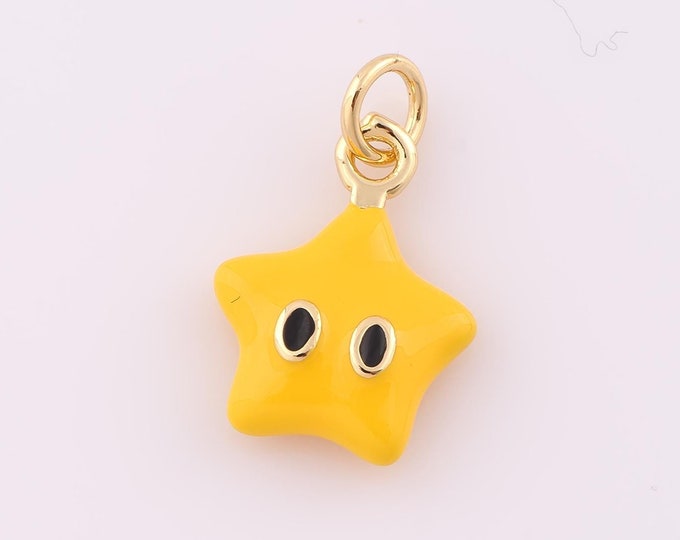 1 pcs Gold Star Pendant,18K Gold Filled Star Charm,Star Charm DIY Bracelet Necklace Jewelry Making Findings Supply