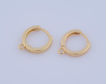 1 pair Gold Hoop Earrings,18K Gold Filled Earring Accessories,Hoop Earrings,Hypoallergenic Huggie Hoop,Gift for Her