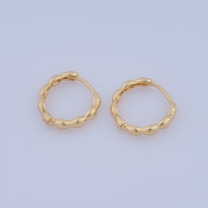 1 pair Gold Hoop Earrings,18K Gold Filled Huggie Hoop Earring ,Hoop Earrings,Hypoallergenic Huggie Hoop,Gift for Her