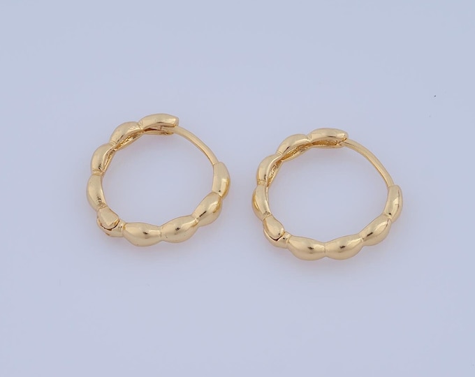 1 pair Gold Hoop Earrings,18K Gold Filled Huggie Hoop Earring ,Hoop Earrings,Hypoallergenic Huggie Hoop,Gift for Her