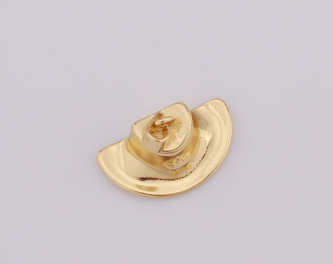 1 pcs Gold Hat Pendant,18K Gold Filled Hat Charm,Star Charm DIY Bracelet Necklace Jewelry Making Findings Supply