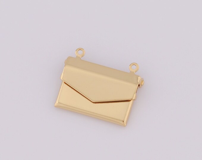 1 pcs Gold Envelope Pendant,18K Gold Filled Envelope Charm,Envelope Charm DIY Bracelet Necklace Jewelry Making Findings Supply