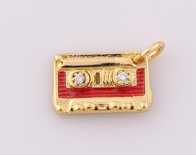 1 pcs Gold Radio Pendant,18K Gold Filled Radio Charm,Radio Charm DIY Bracelet Necklace Jewelry Making Findings Supply