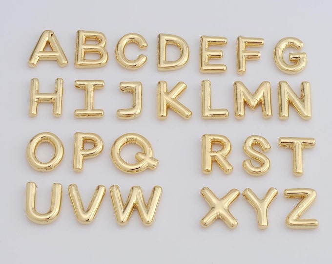 1 pcs 18K Gold Filled Letters Pendant,Initial Charms,Alphabet Charm for DIY Jewelry Making Findings Supply
