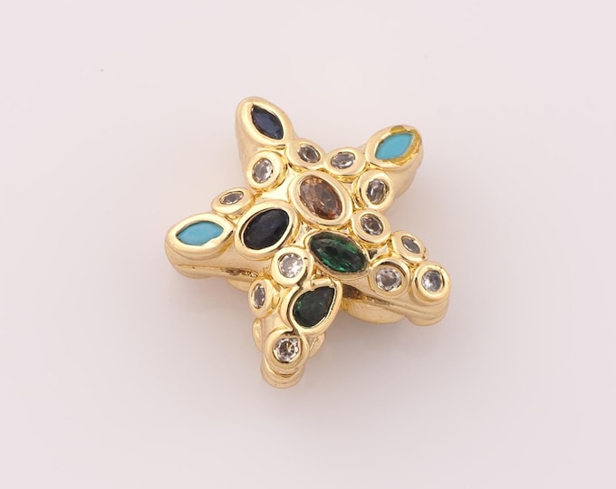 1 pcs 18K Gold Filled Star Spacer Beads,Star Beads,Star Beads for DIY Jewelry Making Findings Supply