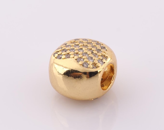 1 pcs 18K Gold Filled Heart Spacer Beads,Large Hole Beads,Heart Beads for DIY Jewelry Making Findings Supply