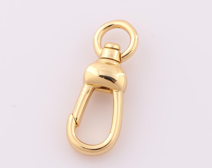 1 pcs Gold Snap Clasp,18K Gold Filled Push Door Clasp,Snap Clasp for DIY Bracelet Necklace Jewelry Making Findings Supply