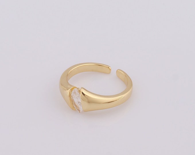 1 pcs Dainty Gold CZ Thin Gold Rings,18K Gold Filled Thin Gold Rings,Open Rings,Gift for Her