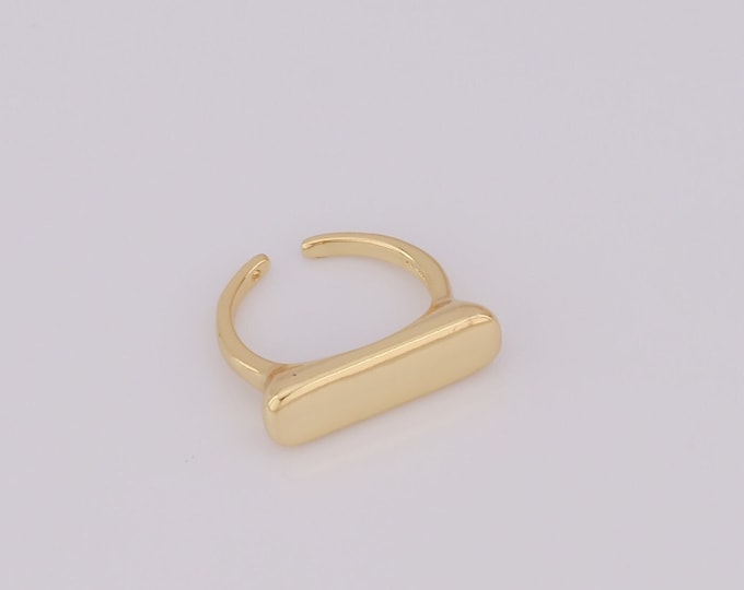 1 pcs Dainty Signet Rings,18K Gold Filled Open Rings,Thin Gold Rings,Gift for Her