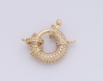 1 pcs 18K Gold  Filled Round Spring Clasp,Sailor Clasp,Spring Clasp for DIY Bracelet Necklace Jewelry Making Findings Supply