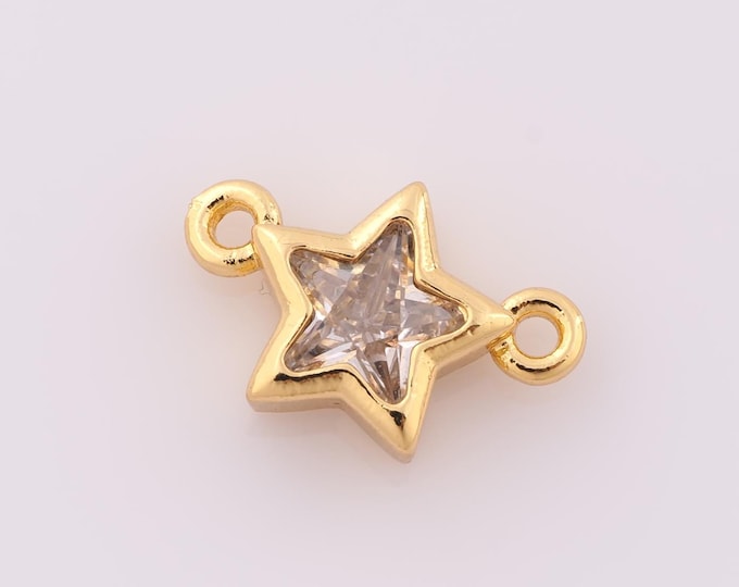 1 pcs Gold Star Connector,18K Gold Filled Star Connector,Star Connector DIY Bracelet Necklace Jewelry Making Findings Supply