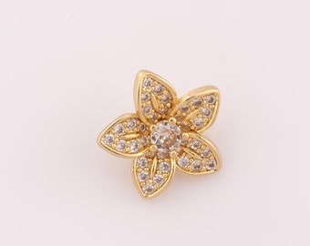 1 pcs 18K Gold Filled Flower Spacer Beads,Flower Beads,Flower Beads for DIY Jewelry Making Findings Supply