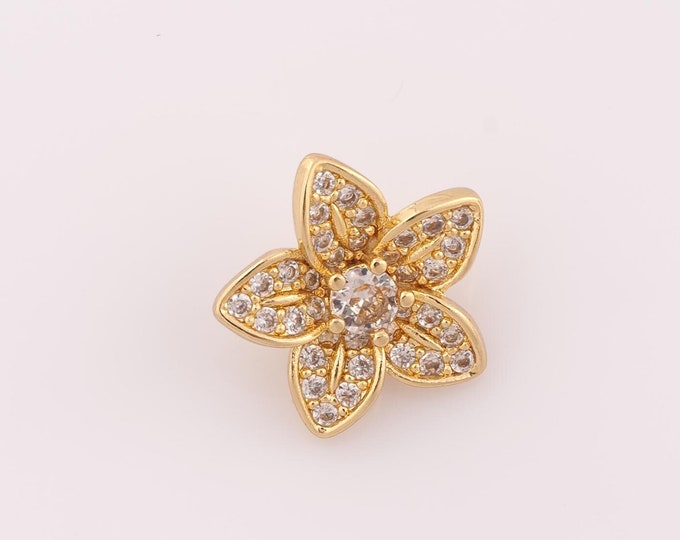 1 pcs 18K Gold Filled Flower Spacer Beads,Flower Beads,Flower Beads for DIY Jewelry Making Findings Supply