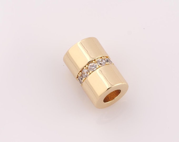 1 pcs 18K Gold Filled Round Tube Spacer Beads,Tube Beads,Round Beads for DIY Jewelry Making Findings Supply