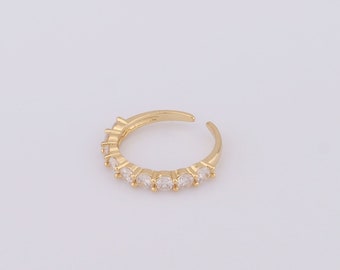 1 pcs Dainty Gold Round Rings,18K Gold Filled CZ Thin Gold Rings,Open Rings,Gift for Her