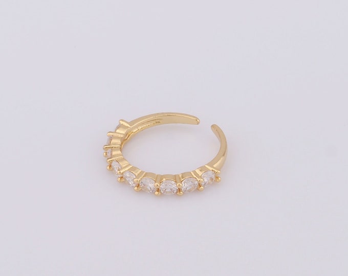 1 pcs Dainty Gold Round Rings,18K Gold Filled CZ Thin Gold Rings,Open Rings,Gift for Her