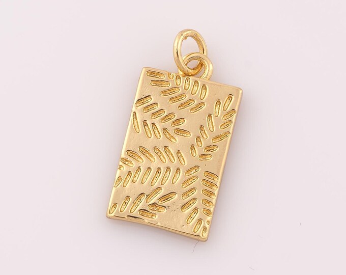 1 pcs Gold Fossil Pendant,18K Gold Filled Leaf Charms,Fossilized Leaf Charm DIY Bracelet Necklace Jewelry Making Findings Supply