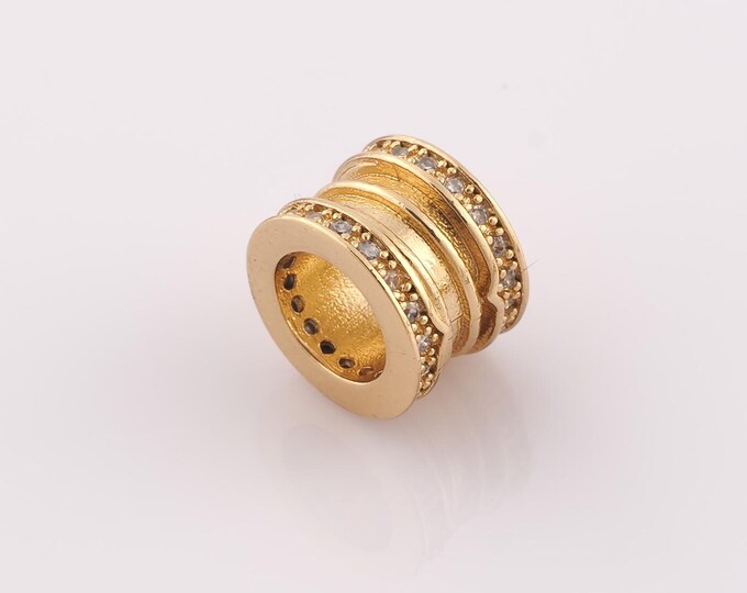 1 pcs 18K Gold Filled Round Tube Spacer Beads,Tube Beads,Round Beads for DIY Jewelry Making Findings Supply