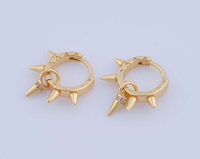 1 pair Gold CZ Hoop Earrings,18K Gold Filled Huggie Hoop Earring ,Hoop Earrings,Hypoallergenic Huggie Hoop,Gift for Her