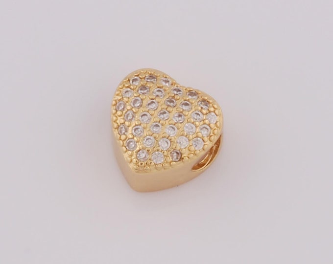1 pcs 18K Gold Filled Heart Spacer Beads,Heart Beads,Heart Beads for DIY Jewelry Making Findings Supply