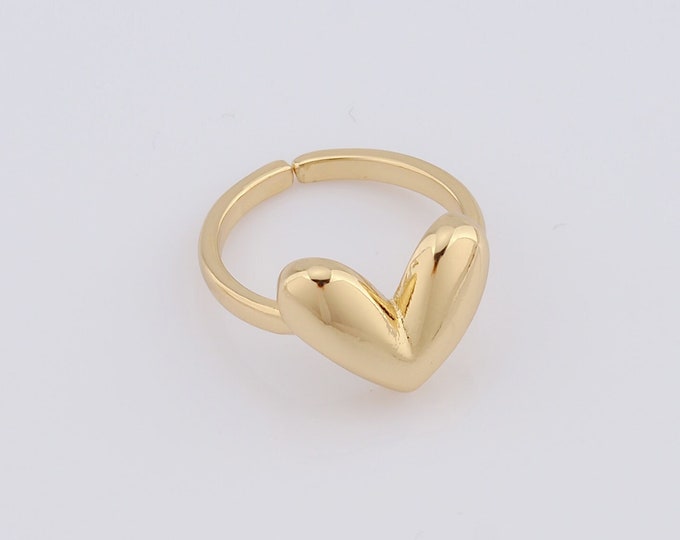 1 pcs Dainty Heart Rings,18K Gold Filled Open Rings,Thin Gold Rings,Gift for Her