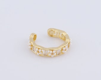1 pcs Dainty Pearl Rings,18K Gold Filled Open Rings,Thick Gold Rings,Gift for Her