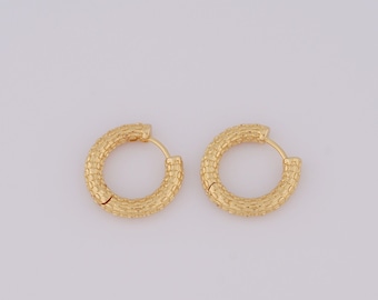 1 par de aros de oro, aros de oro de 18 quilates, aros de oro, aros hipoalergénicos, regalo para ella