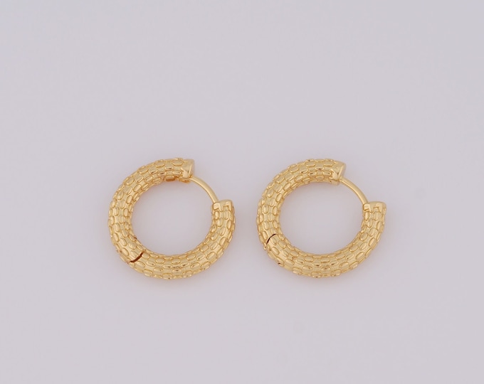 1 pair Gold Hoop Earrings,18K Gold Filled Huggie Hoop Earrings,Hoop Earrings,Hypoallergenic Huggie Hoop,Gift for Her