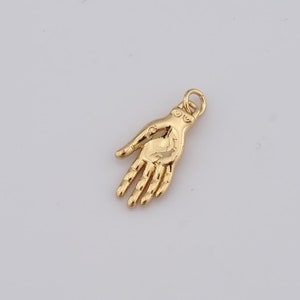 1 pcs Gold Hand Pendant,18K Gold Filled Hand Charm,Hand Charm DIY Bracelet Necklace Jewelry Making Findings Supply