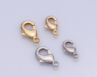 5 pcs Gold And Silver Lobster Clasp,18K Gold Filled Claw Clasp,Lobster Clasp for DIY Bracelet Necklace Jewelry Making Findings Supply