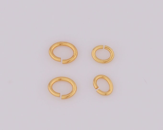 50 pcs 18K Gold Filled Open Jump Rings,Round Jump Rings,Gold Jump Rings,Round Jump Rings for DIY Jewelry Making Findings Supply