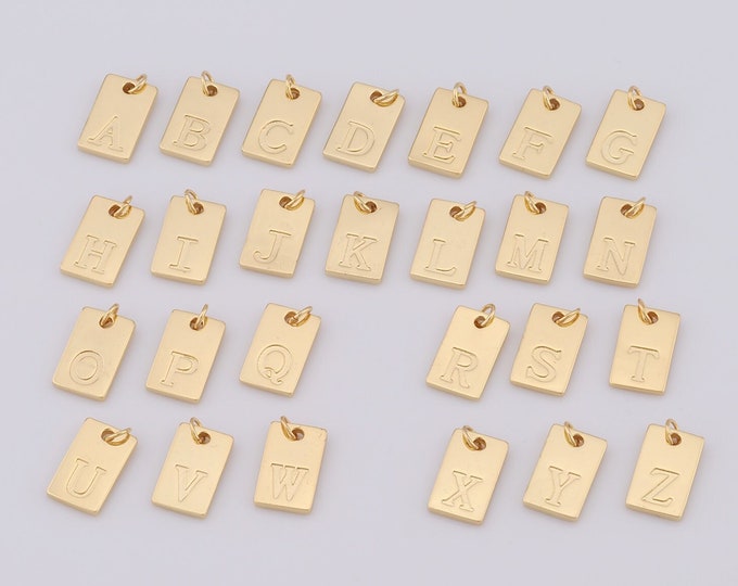 1 pcs Gold 26 Letters Pendant,18K Gold Filled Initial Charm,Letters Charm DIY Bracelet Necklace Jewelry Making Findings Supply