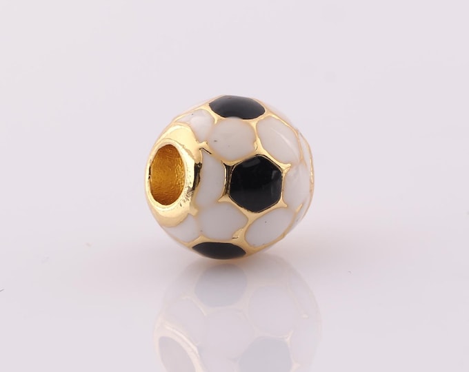 1 pcs 18K Gold Filled Football Spacer Beads,Ball Beads,Round Beads for DIY Jewelry Making Findings Supply