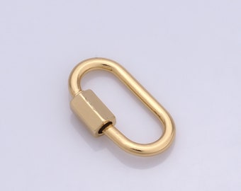 1 pcs Gold Oval Screw Clasp,18K Gold Filled Carabiner Clasp,Screw Clasp for DIY Bracelet Necklace Jewelry Making Findings Supply