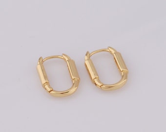 1 par de aros de oro, aros de oro de 18 quilates, aros de oro, aros hipoalergénicos, regalo para ella
