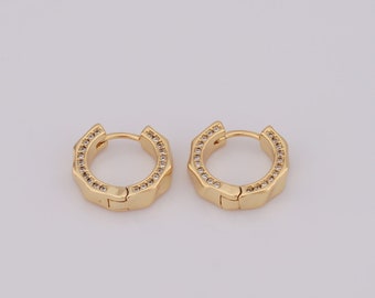 1 pair Gold Hoop Earrings,18K Gold Filled Huggie Hoop Earrings,Hoop Earrings,Hypoallergenic Huggie Hoop,Gift for Her