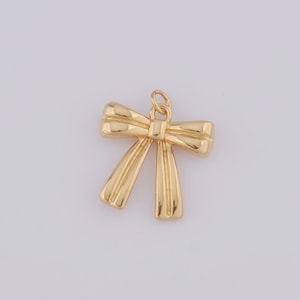 1 pcs Gold Bow Pendant,18K Gold Filled Bow Charm,Bow Charm DIY Bracelet Necklace Jewelry Making Findings Supply