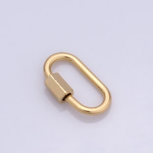 1 pcs Gold Oval Screw Clasp,18K Gold Filled Carabiner Clasp,Screw Clasp for DIY Bracelet Necklace Jewelry Making Findings Supply