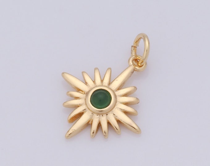 1 pcs Gold Polaris Pendant,18K Gold Filled Celestial Charm,CZ North Star Charm DIY Bracelet Necklace Jewelry Making Findings Supply