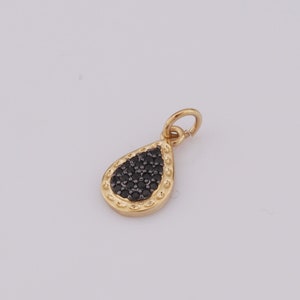 1 個のゴールド CZ ウォーター ドロップ ペンダント、18K ゴールド フィルド ウォーター ドロップ チャーム、ウォーター ドロップ チャーム DIY ブレスレット ネックレス ジュエリー製作 金具 サプライ