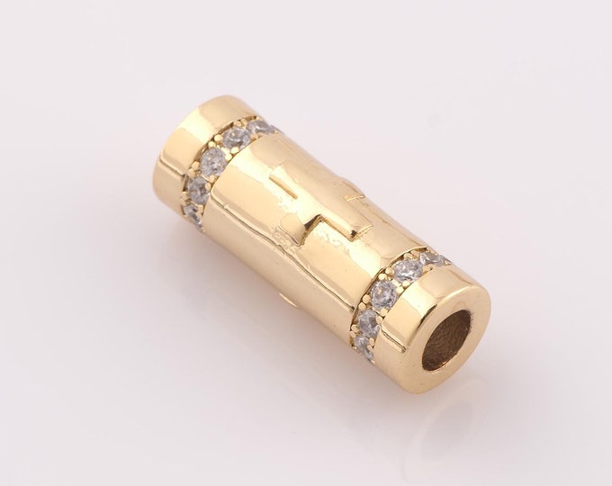 1 pcs 18K Gold Filled Round Tube Spacer Beads,Tube Beads,Round Beads for DIY Jewelry Making Findings Supply