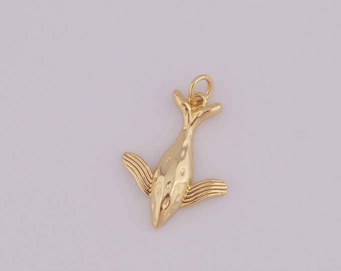 1 pcs Gold Fish Pendant,18K Gold Filled Fish Charm,Fish Charm DIY Bracelet Necklace Jewelry Making Findings Supply