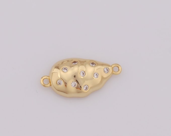 1 pcs Gold CZ Conch Connector,18K Gold Filled Conch Connector,Conch Connector DIY Bracelet Necklace Jewelry Making Findings Supply