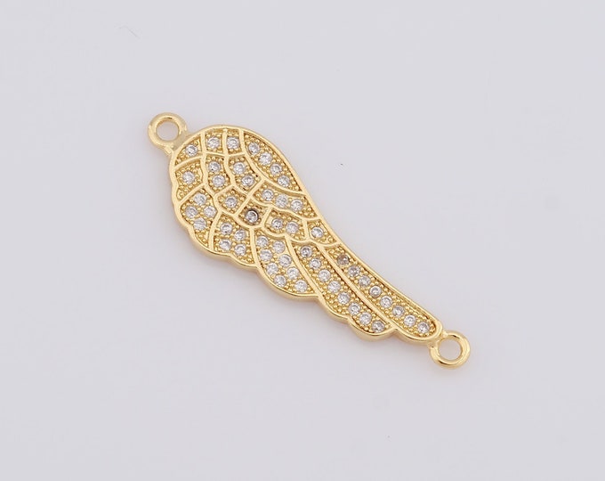 1 pcs Gold Wing Connector,18K Gold Filled Wing Connector,Wing Connector DIY Bracelet Necklace Jewelry Making Findings Supply