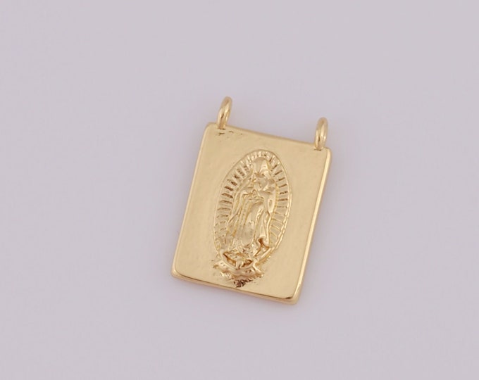 1 pcs Gold Virgin Mary Pendant,18K Gold Filled Religion Charm,Catholic Charm DIY Bracelet Necklace Jewelry Making Findings Supply