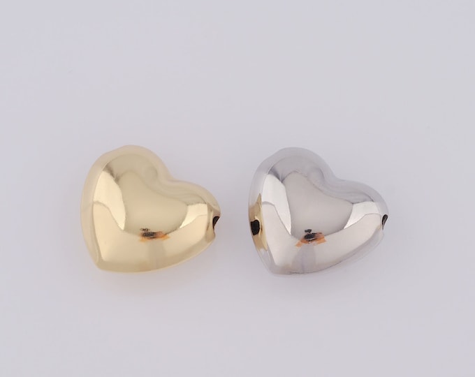 1 pcs 18K Gold Filled Heart Heart Pendant,Love Charms,Beads Charms for DIY Jewelry Making Findings Supply