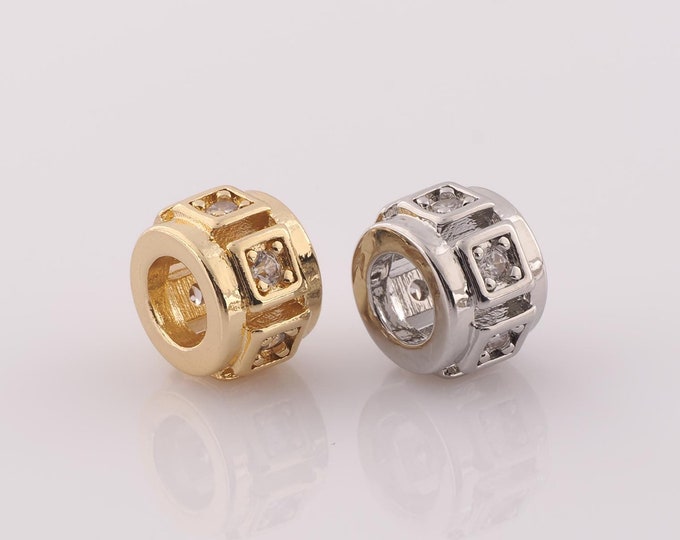 1 pcs 18K Gold Filled Round Tube Spacer Beads,Tube Beads,Round Beads for DIY Jewelry Making Findings Supply